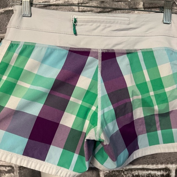 LULULEMON GROOVY RUN SHORTS FOXY PLAID athletic - Picture 7 of 8